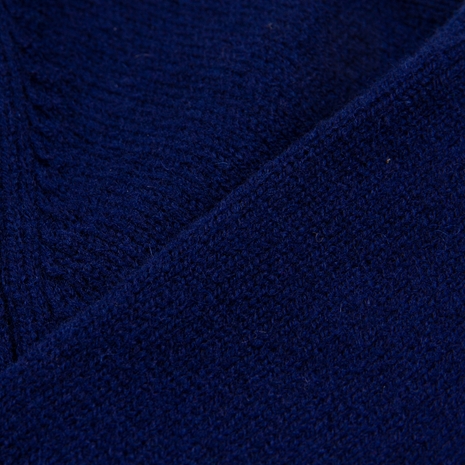 Mens Scotland Lambswool Crew Neck Sweater - Navy - Detail 5