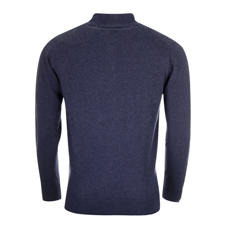 Glenmuir Scotland Mens Zip Neck Jumper – Cashmere Blend Navy - B