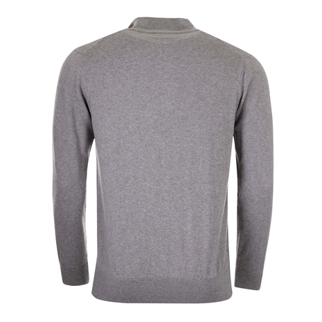 Glenmuir Scotland Mens Zip Neck Jumper – Cashmere Blend Grey - B