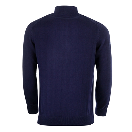 Glenmuir Scotland Mens Zip Neck Jumper – Cashmere Blend Navy - B