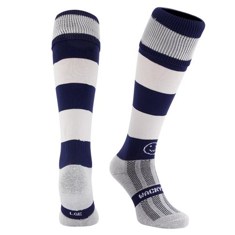 Navy/White Hooped WackySox - Front Navy/White Hooped WackySox - Front