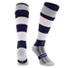 Navy/White Hooped WackySox Kids - Front  Navy/White Hooped WackySox Kids - Front