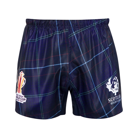 Scotland Rugby League World Cup 2023 Kids Home Shorts - Navy - F Scotland Rugby League World Cup 2023 Kids Home Shorts - Navy - F