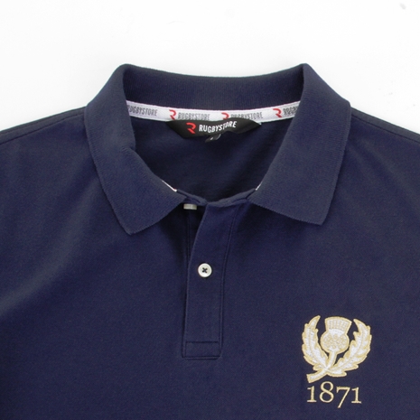 Rugbystore Scotland 1871 Mens Polo Shirt - Navy - Collar Rugbystore Scotland 1871 Mens Polo Shirt - Navy - Collar