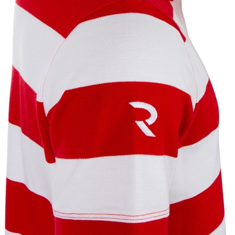 Rugbystore Japan 1866 Mens Striped Polo Shirt - Red and White -  Rugbystore Japan 1866 Mens Striped Polo Shirt - Red and White -