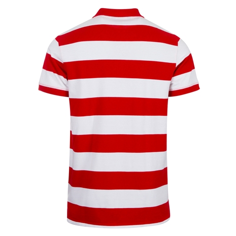 Rugbystore Mens Striped Polo Shirt - Red and White - Back
