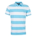 Rugbystore Mens Striped Polo Shirt - Sky Blue and White - Front 