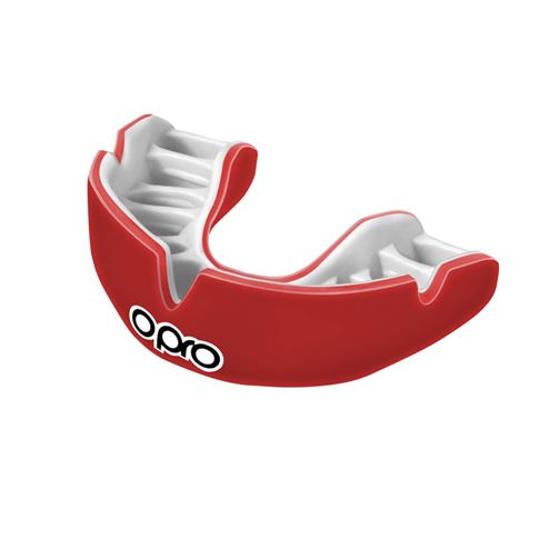Opro Power-Fit Solid Mouthguard - Red - Front Opro Power-Fit Solid Mouthguard - Red - Front