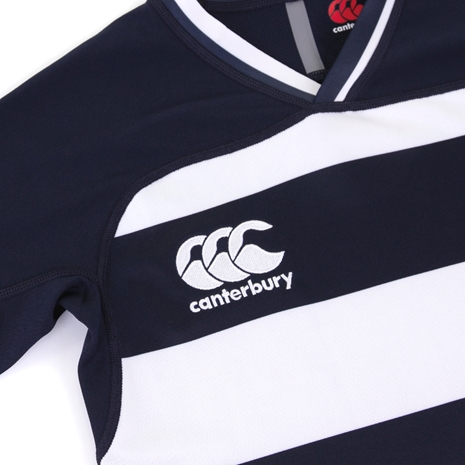 Canterbury Kids Teamwear Evader Hooped Rugby Match Shirt - Navy 