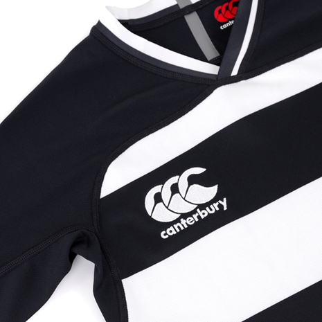 Canterbury Kids Teamwear Evader Hooped Rugby Match Shirt - Black