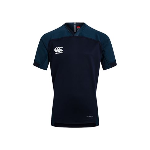 Canterbury Teamwear Plain Evader Rugby Shirt Navy Kids - Front Canterbury Teamwear Plain Evader Rugby Shirt Navy Kids - Front