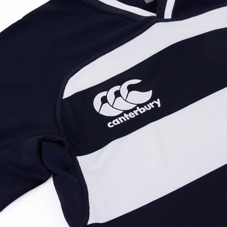 Canterbury Mens Teamwear Evader Hooped Rugby Match Shirt - Navy 