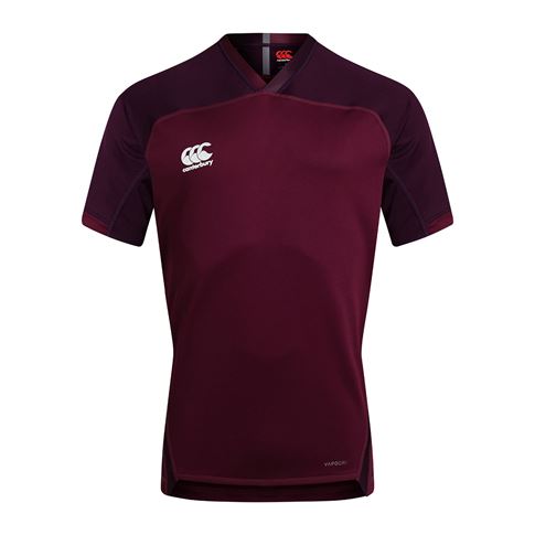 Canterbury Teamwear Plain Evader Rugby Shirt Maroon - Front Canterbury Teamwear Plain Evader Rugby Shirt Maroon - Front