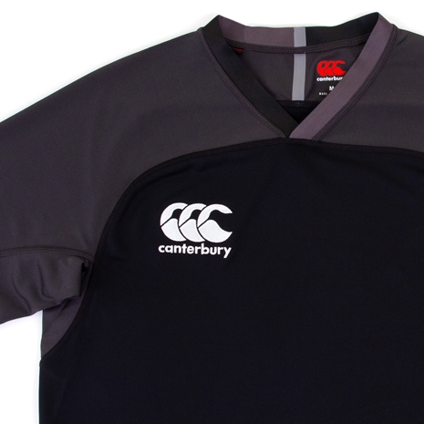Canterbury Mens Teamwear Evader Plain Rugby Match Shirt - Black 