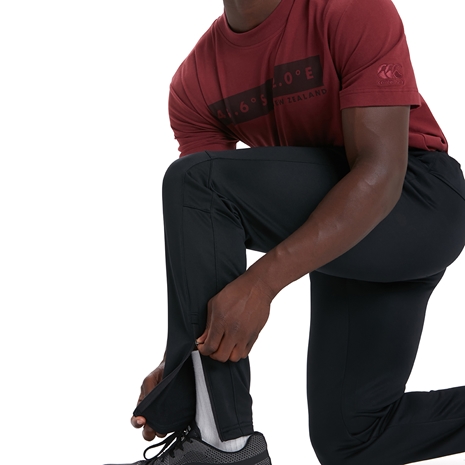 Canterbury Mens Vapodri Poly Knit Pants - Black and Pale Green -