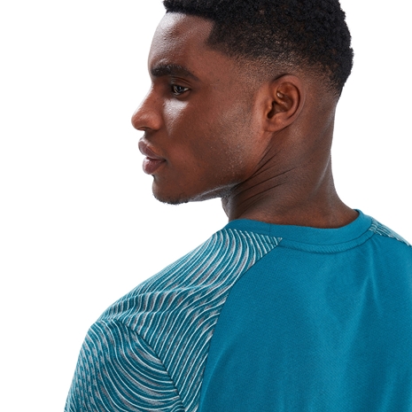 Canterbury Mens Polycotton Graphic Training Tee - Blue Coral - S