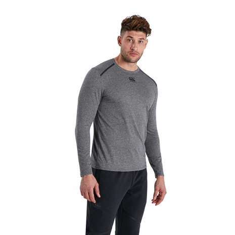 Canterbury Mens Vapodri Training Tee - Grey Marl Long Sleeve - D