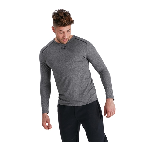 Canterbury Mens Vapodri Training Tee - Grey Marl Long Sleeve - D