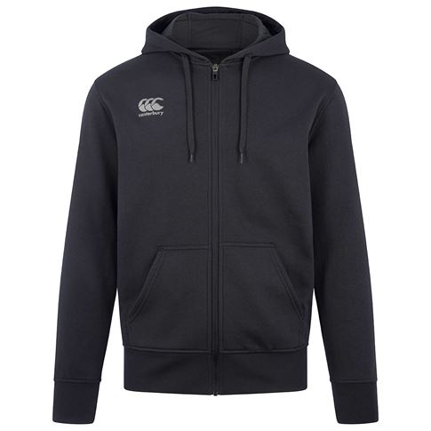 Canterbury Mens Full Zip Hoodie - Black - Front Canterbury Mens Full Zip Hoodie - Black - Front