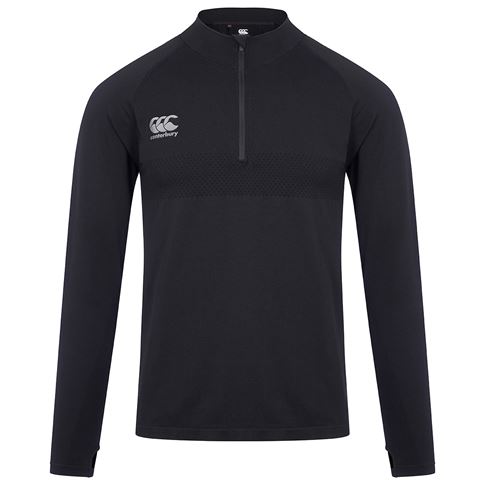 Canterbury Mens Seamless 1st Layer Top - Black - Front Canterbury Mens Seamless 1st Layer Top - Black - Front