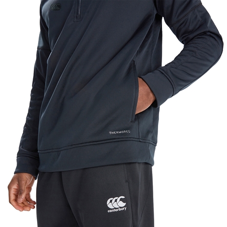 Canterbury Mens Thermoreg 1/4 Zip Fleece - Black - Pocket