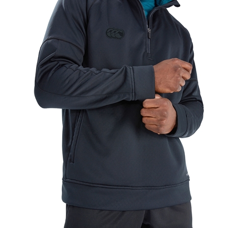Canterbury Mens Thermoreg 1/4 Zip Fleece - Black - Sleeve
