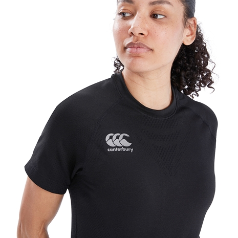 Canterbury Womens Seamless Training Tee - Black - Model Canterbu