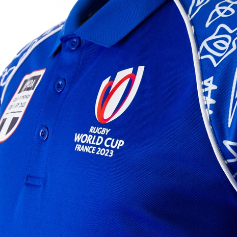 Mens Samoa Rugby World Cup 2023 Polo - Royal - Rwc Badge