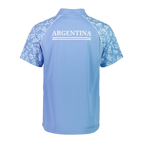 Mens Argentina Rugby World Cup 2023 Polo - Sky - Back Mens Argentina Rugby World Cup 2023 Polo - Sky - Back