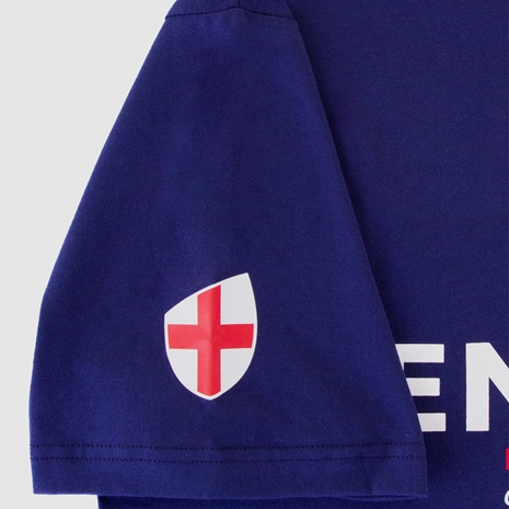Mens England Rugby World Cup 2023 Supporters Tee - Navy - Sleeve