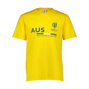 Mens Australia Rugby World Cup 2023 Supporters Tee - Gold - Fron