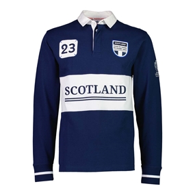 Mens Scotland Rugby World Cup 2023 Rugby Shirt -Navy Long Sleeve