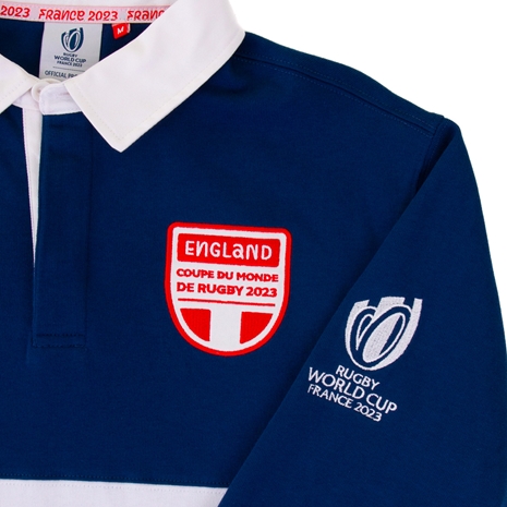 Mens England Rugby World Cup 2023 Rugby Shirt - Navy Long Sleeve