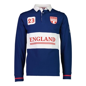 Mens England Rugby World Cup 2023 Rugby Shirt - Navy Long Sleeve