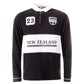 Mens New Zealand Rugby World Cup 2023 Rugby Shirt -Black Long Sl