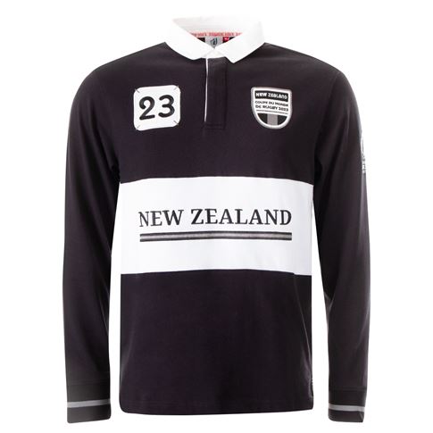 Mens New Zealand Rugby World Cup 2023 Rugby Shirt -Black Long Sl Mens New Zealand Rugby World Cup 2023 Rugby Shirt -Black Long Sl