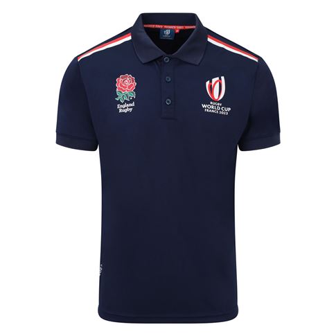 England X Rugby World Cup 2023 Mens Lightweight Polo - Navy - Fr England X Rugby World Cup 2023 Mens Lightweight Polo - Navy - Fr