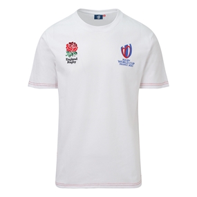 England X Rugby World Cup 2023 Mens Cotton T-Shirt - White - Fro