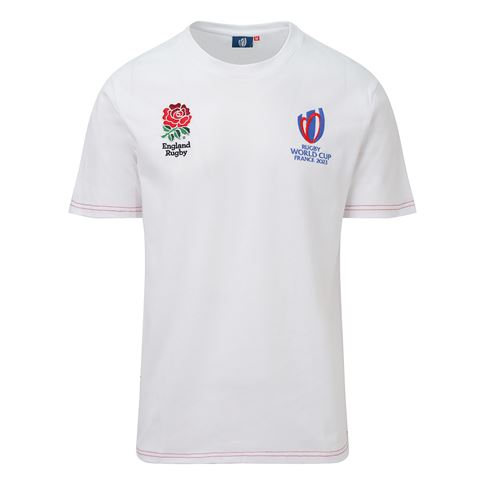 England X Rugby World Cup 2023 Mens Cotton T-Shirt - White - Fro England X Rugby World Cup 2023 Mens Cotton T-Shirt - White - Fro