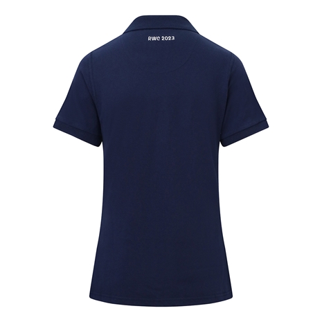 England X Rugby World Cup 2023 Womens Cotton Polo - Navy - Back England X Rugby World Cup 2023 Womens Cotton Polo - Navy - Back