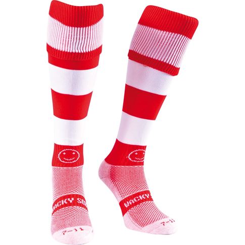 Red/White Hooped WackySox Socks Red/White Hooped WackySox Socks