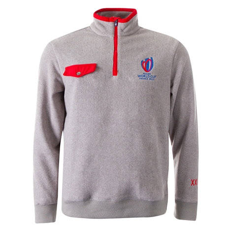 Mens Rugby World Cup 2023 No. 8 Fleece - Grey - Front Mens Rugby World Cup 2023 No. 8 Fleece - Grey - Front