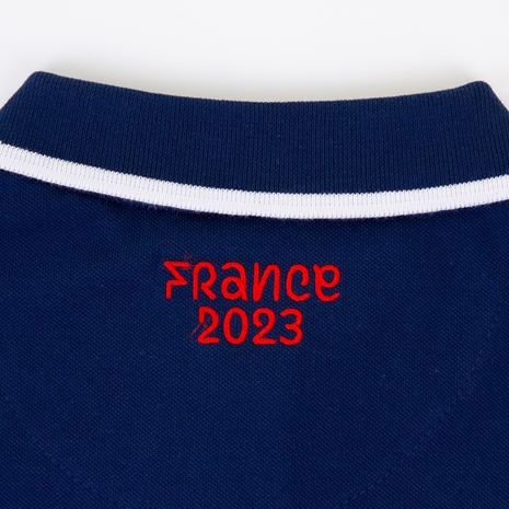 Womens Rugby World Cup 2023 Logo Polo - Navy - Collar Womens Rugby World Cup 2023 Logo Polo - Navy - Collar