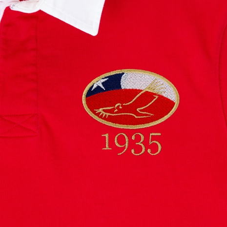 Chile Mens Rugby Origins 1935 Rugby Shirt - Long Sleeve Red - Ba