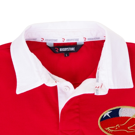 Chile Mens Rugby Origins 1935 Rugby Shirt - Long Sleeve Red - Co