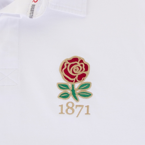 Rugbystore England 1871 Mens Rugby Shirt - Long Sleeve White - E