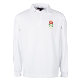 Rugbystore England 1871 Mens Rugby Shirt - Long Sleeve White - F
