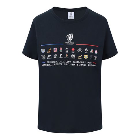 Rugby World Cup 2023 Mens 20 Nations Stacked T-Shirt - Navy - Fr Rugby World Cup 2023 Mens 20 Nations Stacked T-Shirt - Navy - Fr