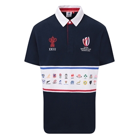 Rugby World Cup 2023 Mens 20 Nations Striped Rugby Shirt - Short