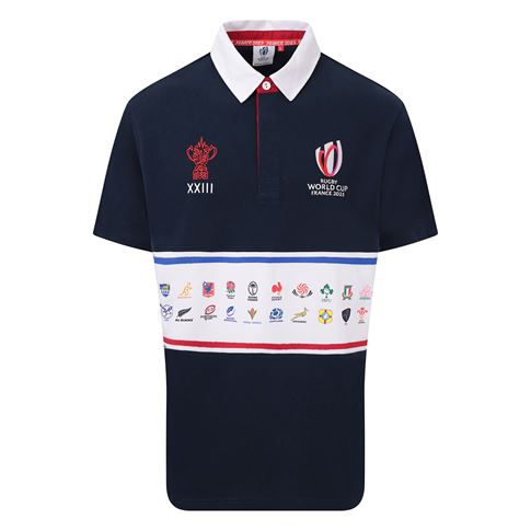 Rugby World Cup 2023 Mens 20 Nations Striped Rugby Shirt - Short Rugby World Cup 2023 Mens 20 Nations Striped Rugby Shirt - Short
